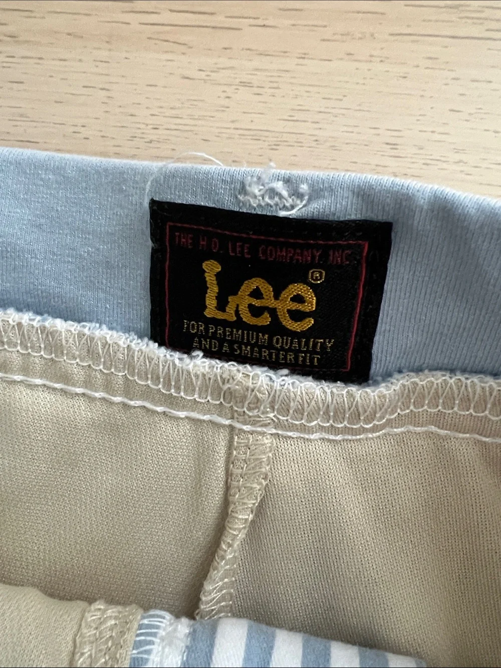 Lee Striped Mini Skirt in Light Blue and White, Women’s Size 12